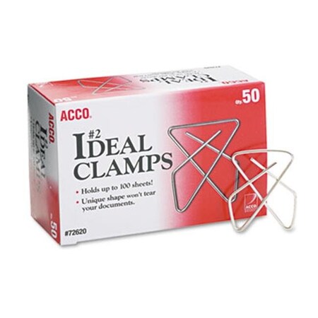 Acco A7072620B Ideal Clamps; Steel Wire; Small; 1.5 In. ; Silver; 50-Box